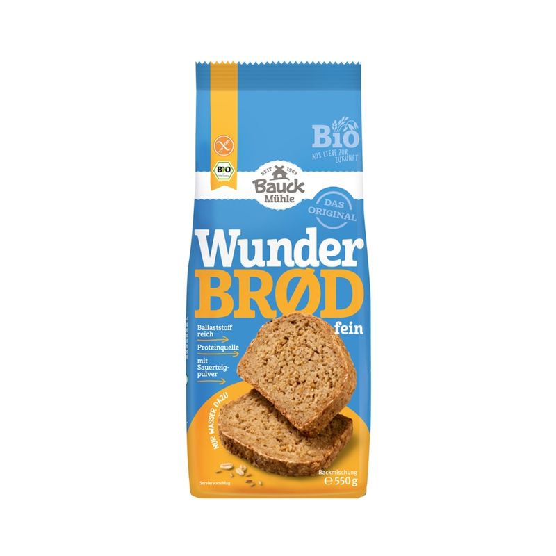 Bauck Mühle Wunderbröd fein 550g Bio gf - Produktbild