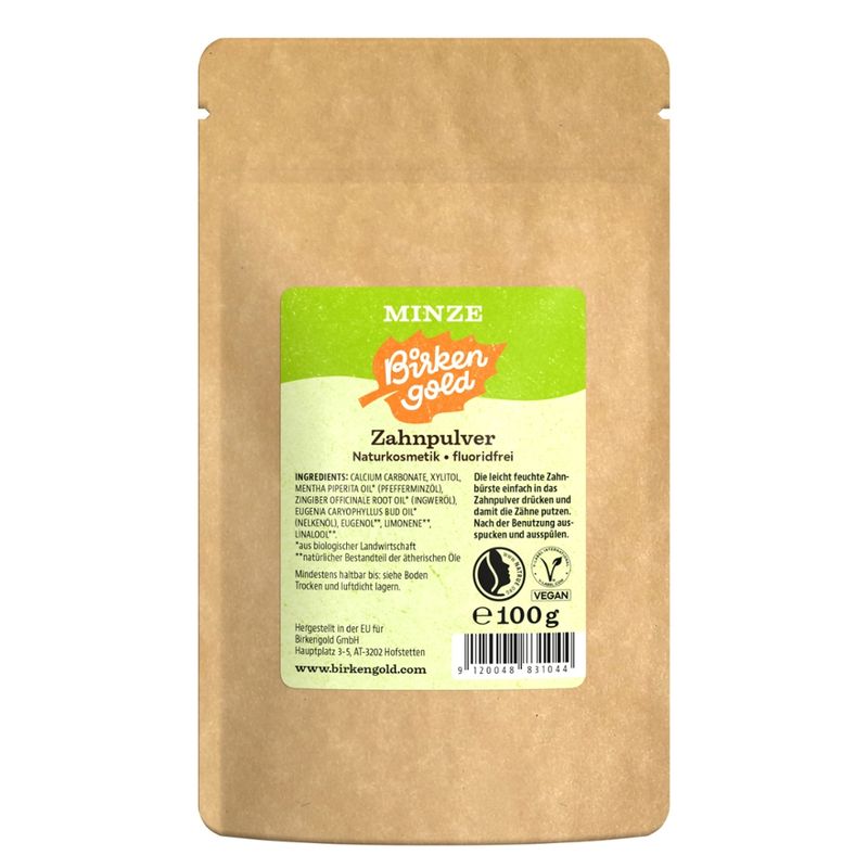 Birkengold Birkengold® Zahnpulver Minze Nachfüllbeutel - Produktbild