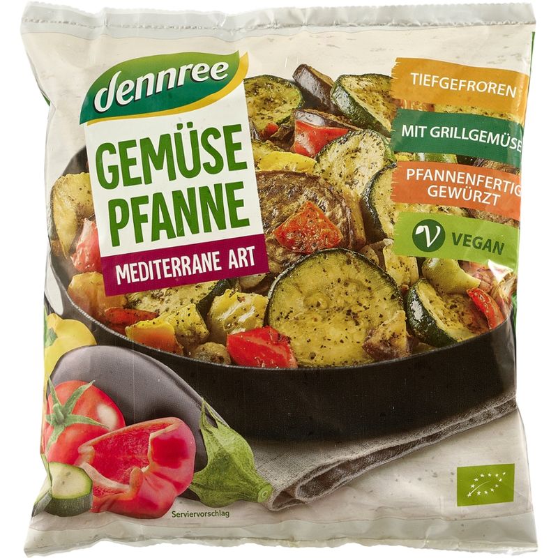 dennree Gemüsepfanne mediterrane Art, mit Grillgemüse - Produktbild