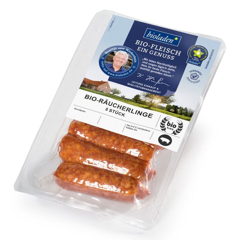 bioladen Räucherlinge vom Schwein, 8 Stück - Produktbild