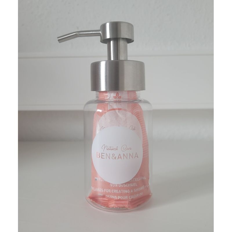 Ben&Anna Natural Care Ben&Anna Natural Care Duschgelspender, nachfüllbarer Duschgelspender aus recyclebarem Plastik (200ml) inkl. 1 Tüte Fruit Fusion Duschgelflocken - Produktbild