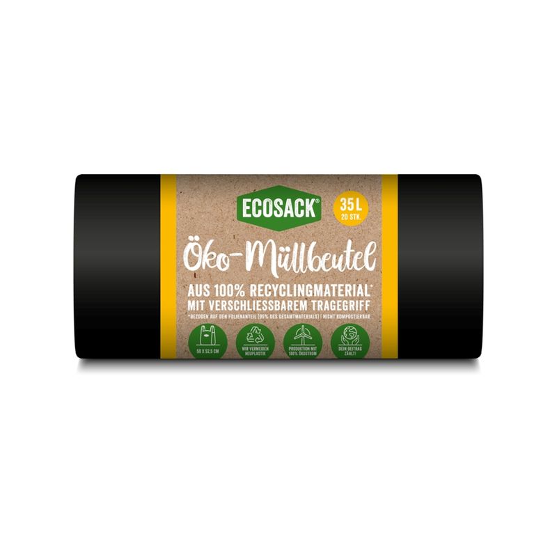 ECOSACK ECOSACK® 35L, Verschluss: t-shirt, schwarz - Produktbild