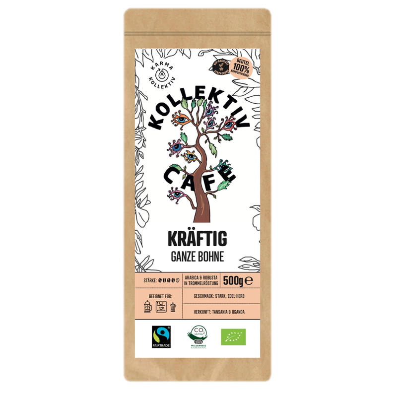 KollektivCafé KollektivCafé Kräftig, Bio-Röstkaffee mit ganzen Bohnen - Produktbild
