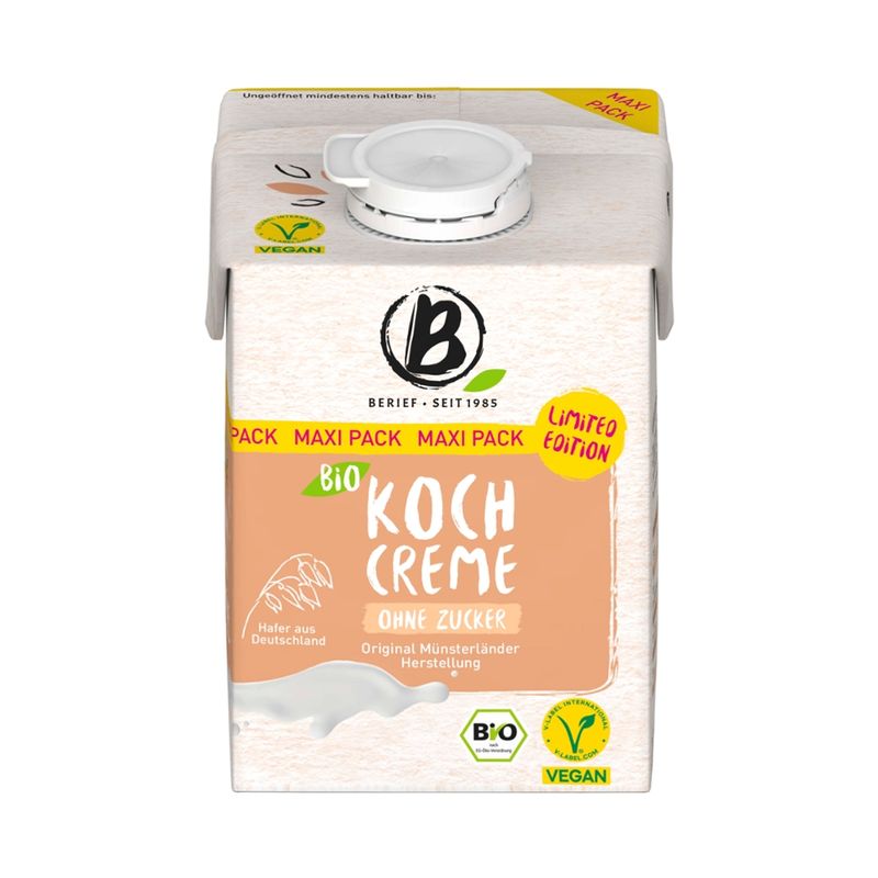 Berief  BERIEF Bio Kochcreme ohne Zucker Hafer - Produktbild