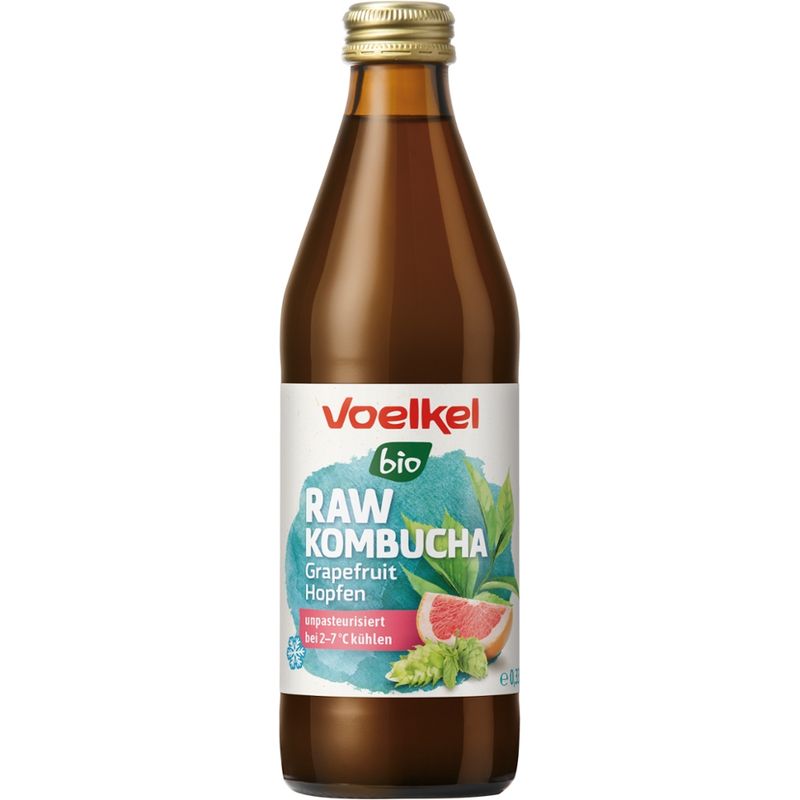 Voelkel RAW Kombucha Grapefruit Hopfen, kühlpflichtig - Produktbild