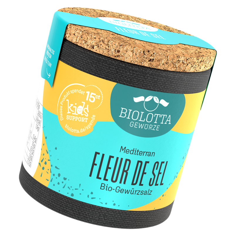 Biolotta Biolotta Korkdose Fleur de Sel - mediterran Bio-Gewürzsalz - Produktbild