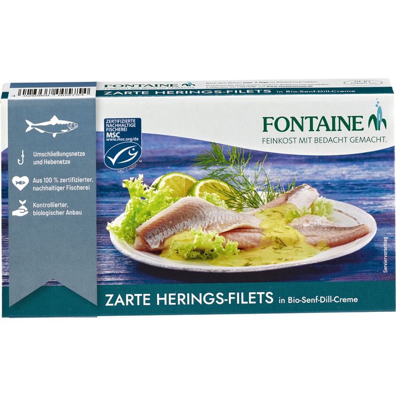 Fontaine Heringsfilets in Bio-Senf-Dill-Creme - Produktbild