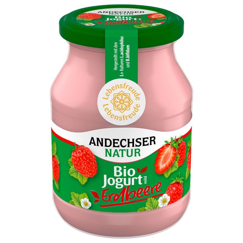 Andechser Natur Bio Jogurt Erdbeere 3,8% - Produktbild