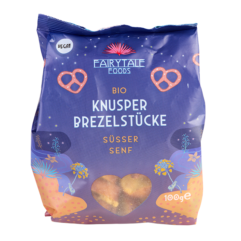 Fairytale Foods Knusper Brezelstücke, süßer Senf, 100g - Produktbild