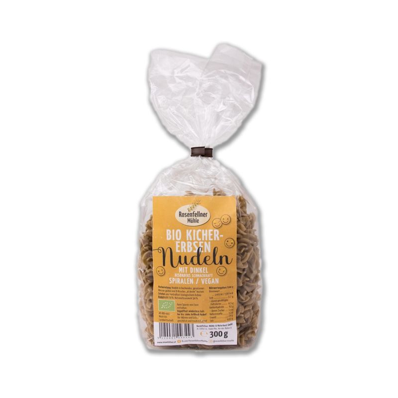 Rosenfellner Mühle & Naturkost Bio Kichererbsen Dinkel Teigwaren Spiralen 300g - Produktbild