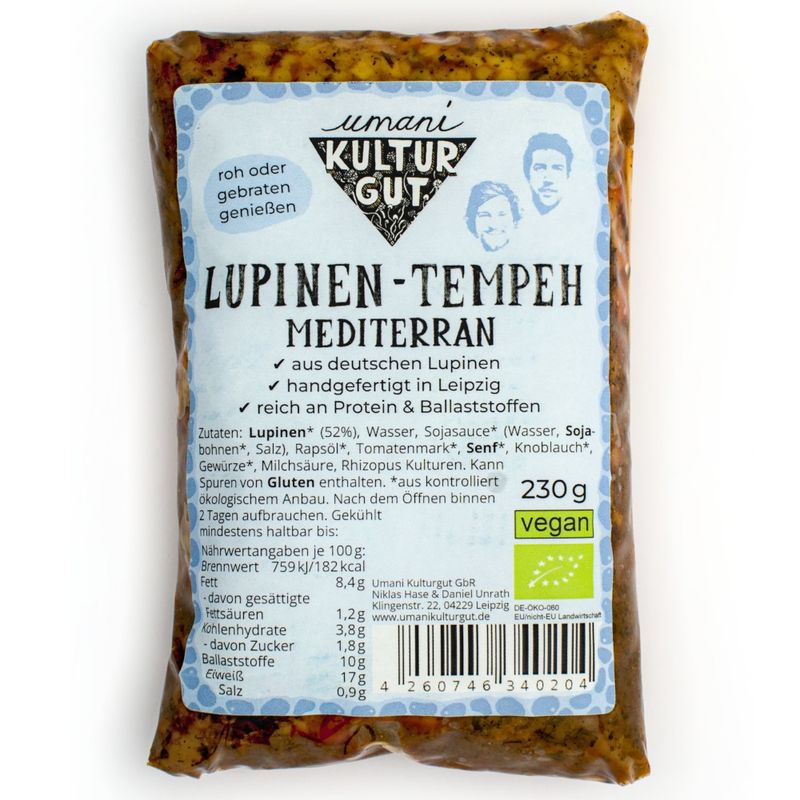 Umani Kulturgut Bio Lupinen-Tempeh Mediterran 230 g - Produktbild
