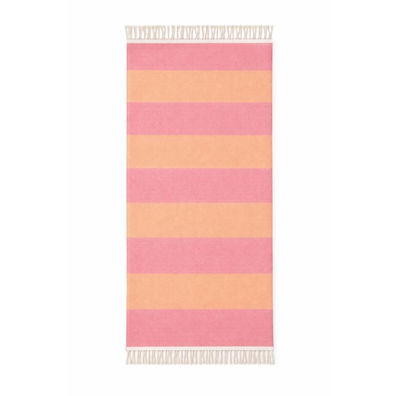 LIVING CRAFTS Strandtuch 1387 orange/pink striped 180x90 - Produktbild