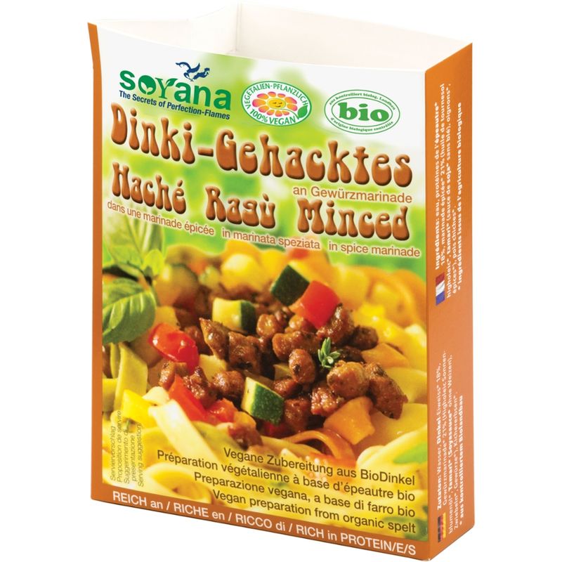 Soyana Dinki-Gehacktes an Gewürzmarinade - vegane Zubereitung aus BioDinkel - Produktbild