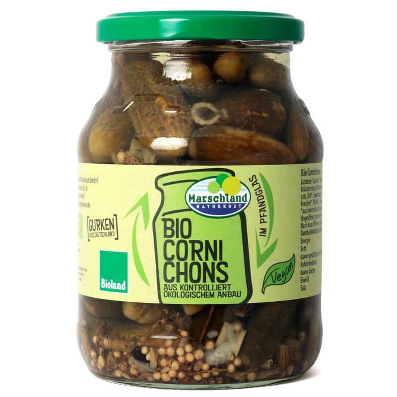 Marschland  Bioland Bio-Cornichons 540 ml Pfandglas MARSCHLAND - Produktbild