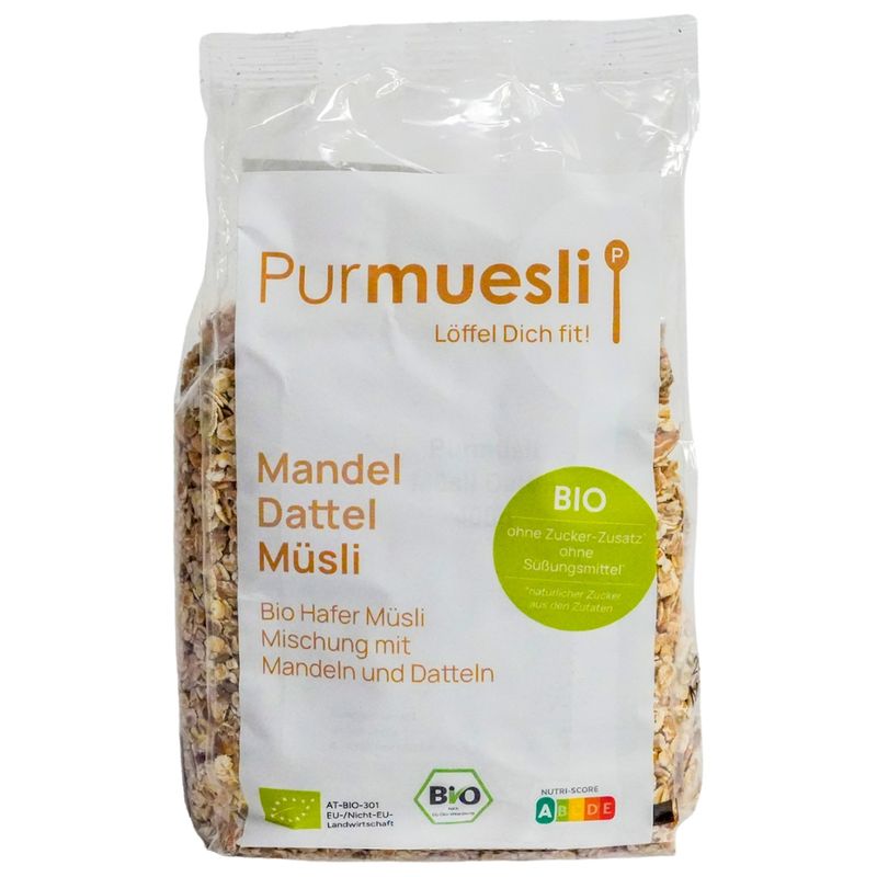 Purmuesli Bio Mandel Dattel Müsli 400g - Produktbild