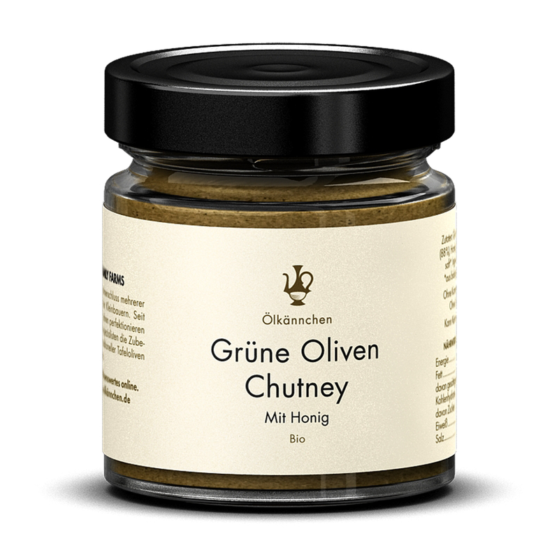 Ölkännchen Ölkännchen Chutney Grüne Oliven mit Honig und Orangensaft, GR 180g-Glas - Produktbild