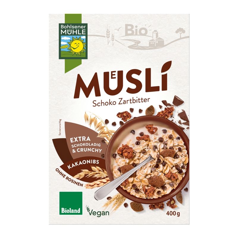 Bohlsener Mühle Schoko Zartbitter Müsli Bioland - Produktbild