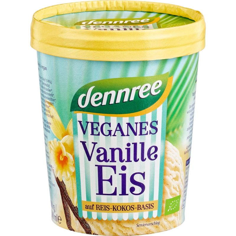 dennree Veganes Bourbon-Vanilleeis auf Reis-Kokos-Basis - Produktbild