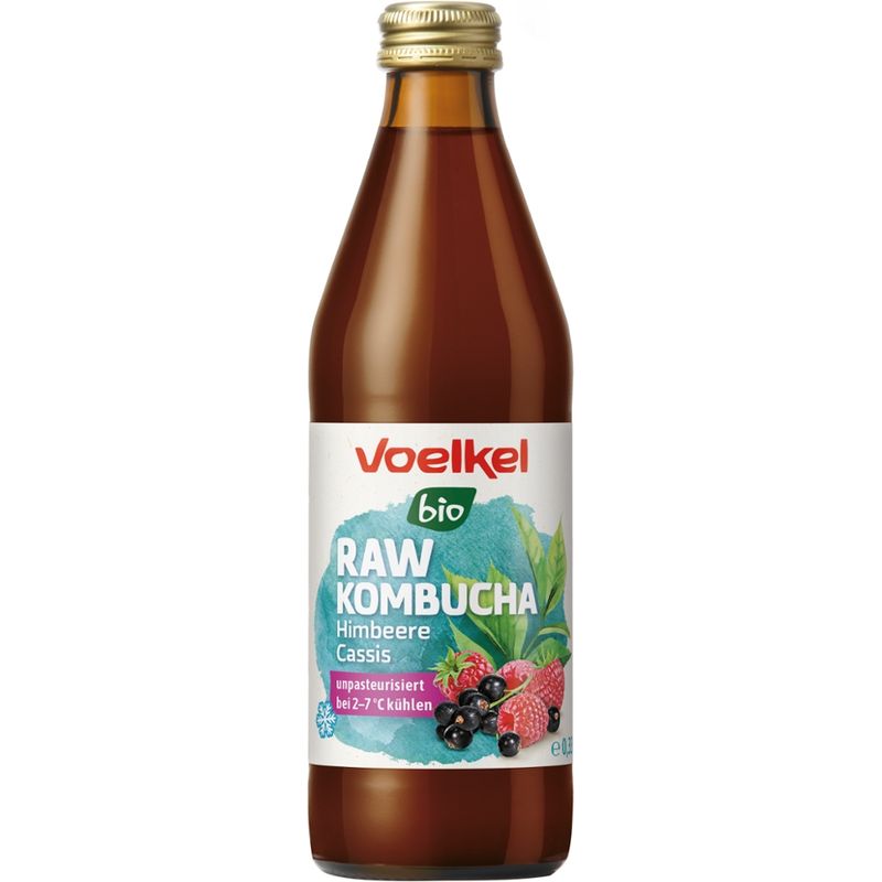 Voelkel RAW Kombucha Himbeere  Cassis, kühlpflichtig - Produktbild