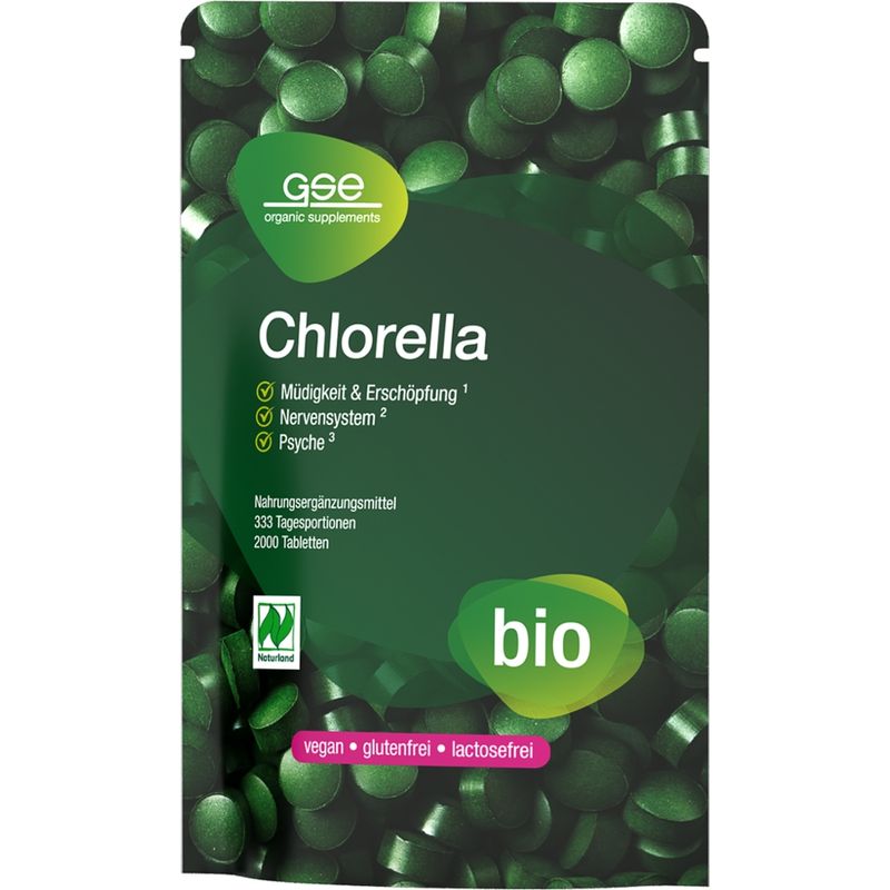 GSE  Chlorella (Bio), 2000 Tabletten à 500 mg - Produktbild