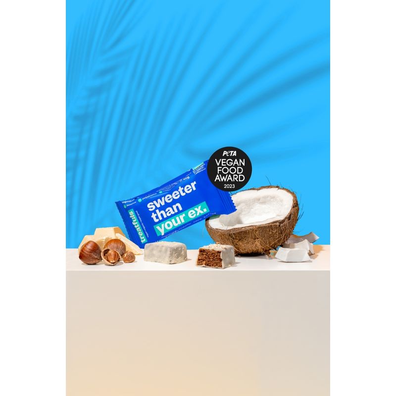 treatfuls treatfuls Bio Kokos-Mandel-Riegel mit weißem Schokoladenüberzug - sweeter than your ex - Produktbild