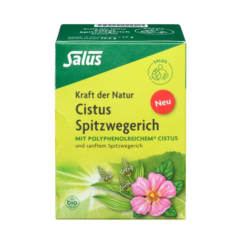 Salus® Kraft der Natur Cistus Spitzwegerich Tee bio 15 FB - Produktbild