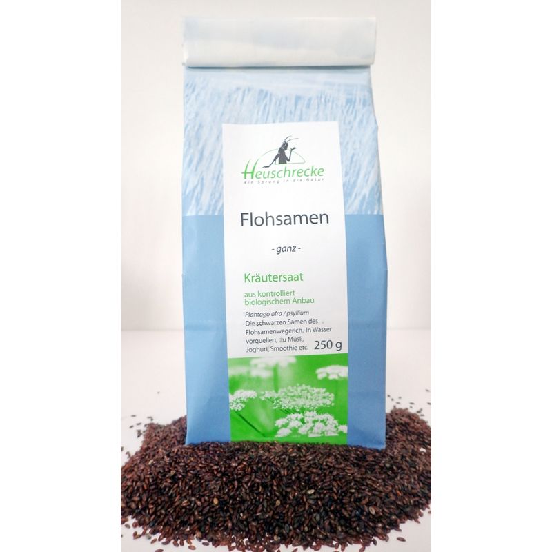 Heuschrecke Flohsamen, schwarz, ganz, kbA - Produktbild