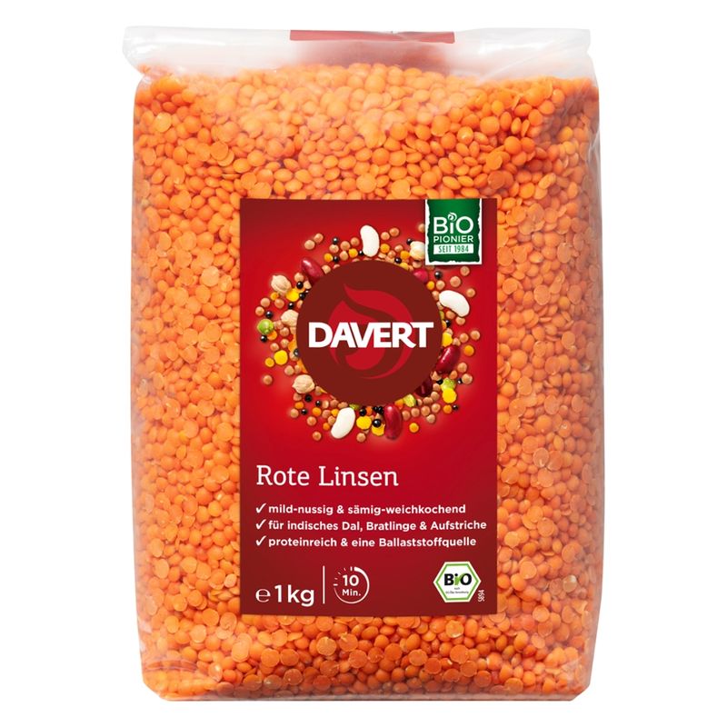 Davert Rote Linsen 1kg - Produktbild
