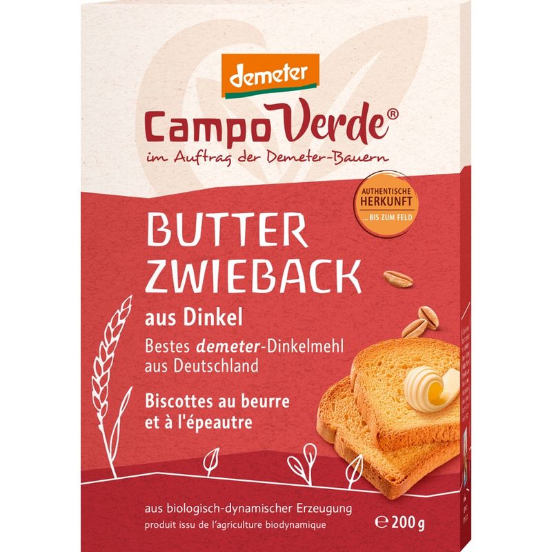 Campo Verde CV demeter Dinkel Butterzwieback 200g - Produktbild