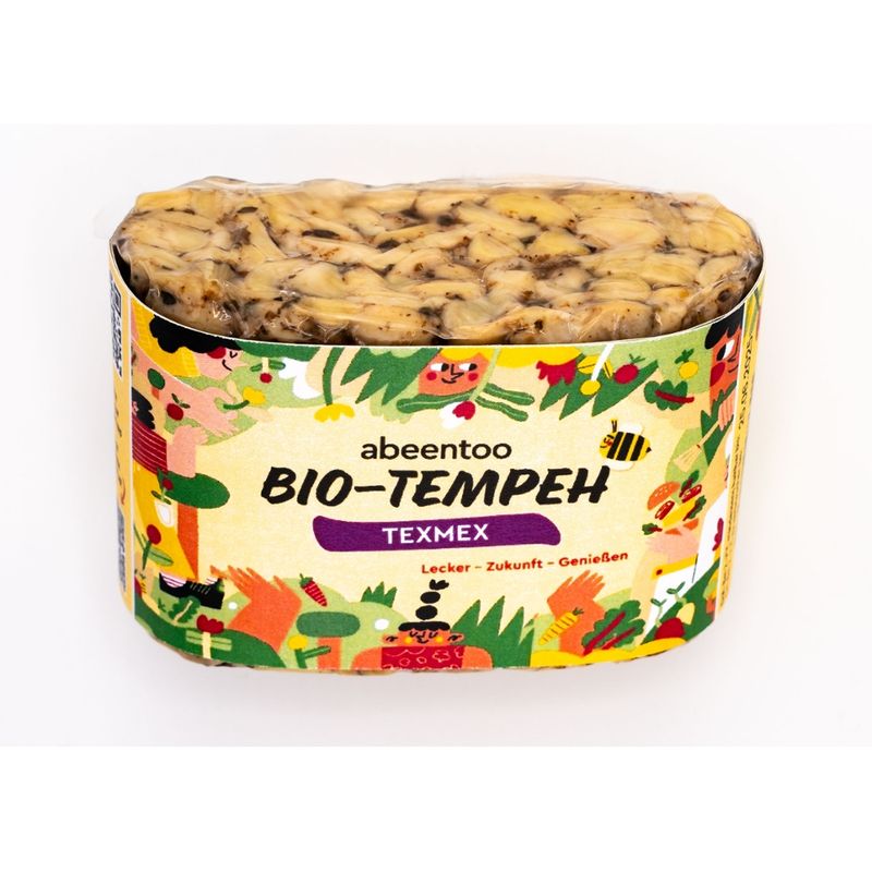 abeentoo Tempeh Spezialitäten abeentoo Bio Tempeh - TexMex - mit leichter Knoblauch-, sowie Pfefferminznote und einer milden Chilischärfe - Produktbild