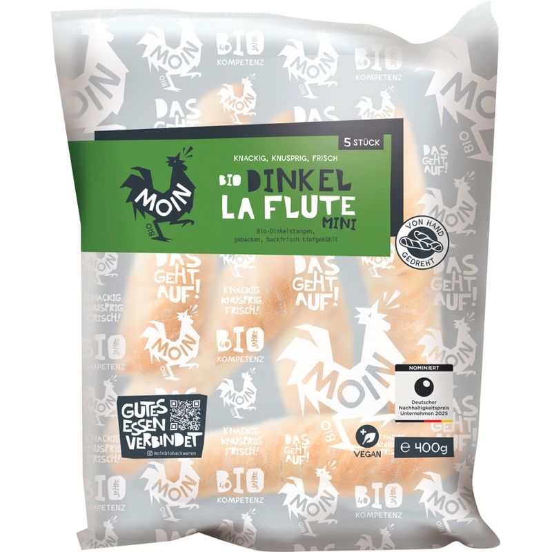 Moin Bio Backwaren Dinkel La Flute, mini - Produktbild