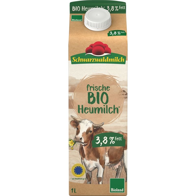Schwarzwaldmilch BIO Heumilch SWM BIO Heu Frischmilch 3,8% 10x1L PG - Produktbild
