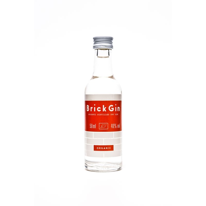 Brick Gin 12 Fl. á 50 ml - BRICK Gin - Organic Distilled Dry Gin - 40% Vol - Produktbild