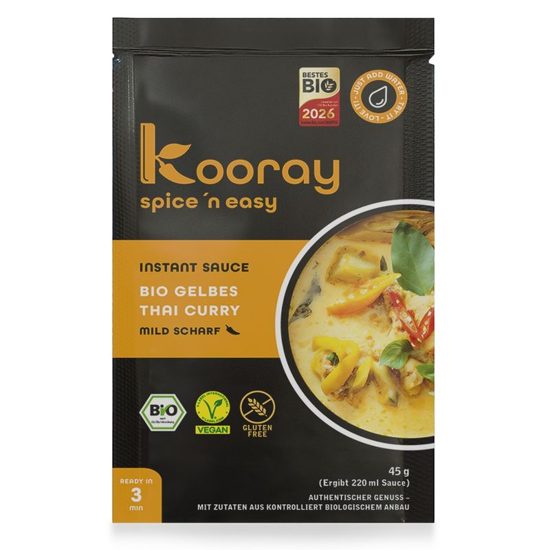 Kooray spice 'n easy Kooray spice ' n easy I Instant Sauce I Bio gelbes Thai Curry I mild scharf - Produktbild