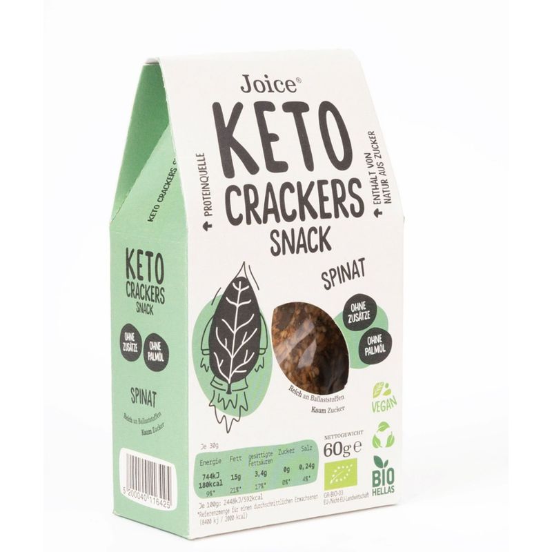 JFOODS SA KETO Crackers Spinat - Produktbild