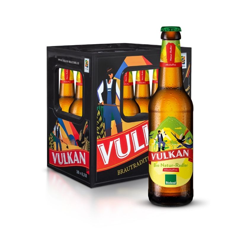 VULKAN exklusiv Vulkan BIO Natur-Radler alkoholfrei 10x0,33l LN - Produktbild