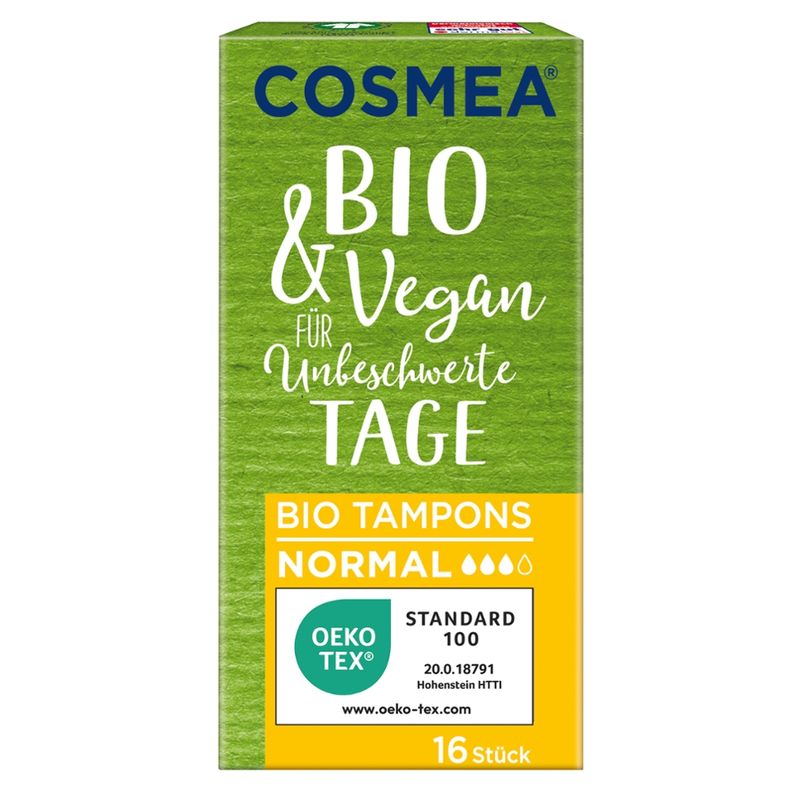 COSMEA®  COSMEA® BIO Tampons, VEGAN, Normal, 16 Stück - Produktbild