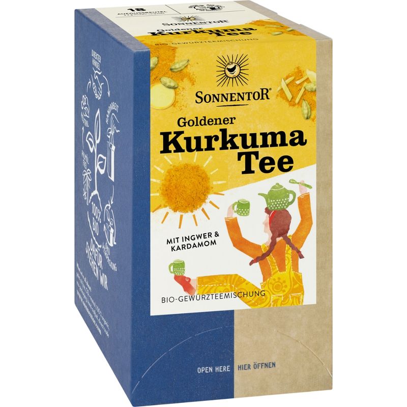 Sonnentor Goldener Kurkuma Tee, Doppelkammerbeutel - Produktbild