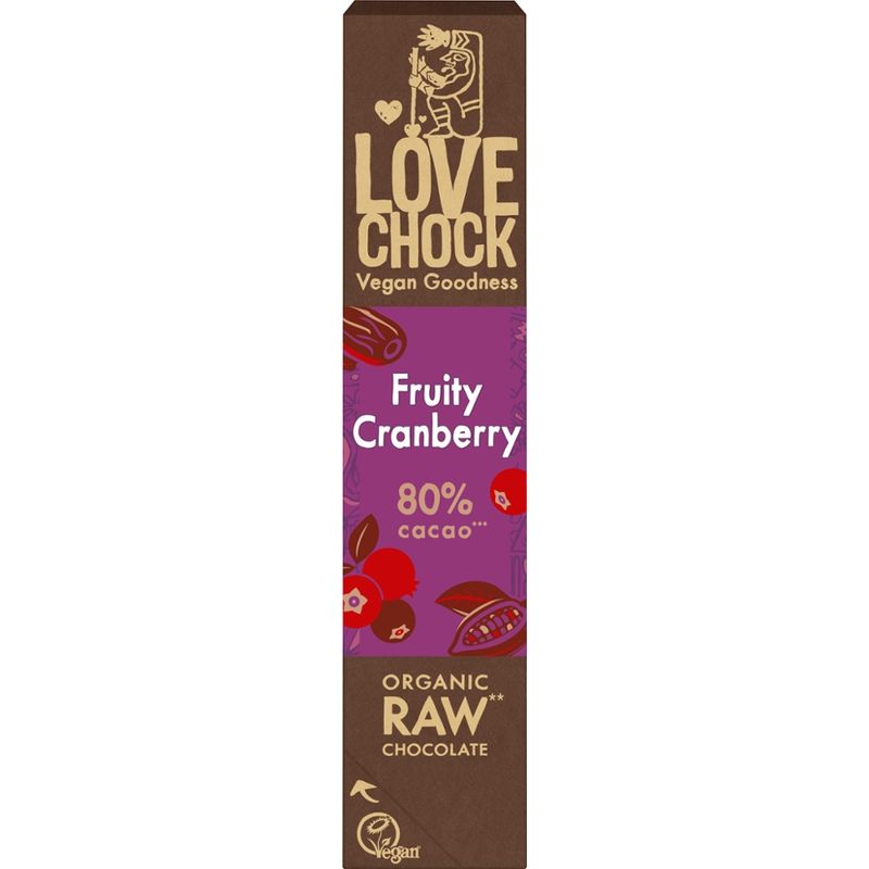 Lovechock Lovechock RAW Riegel Fruity Cranberry 80 % - Produktbild