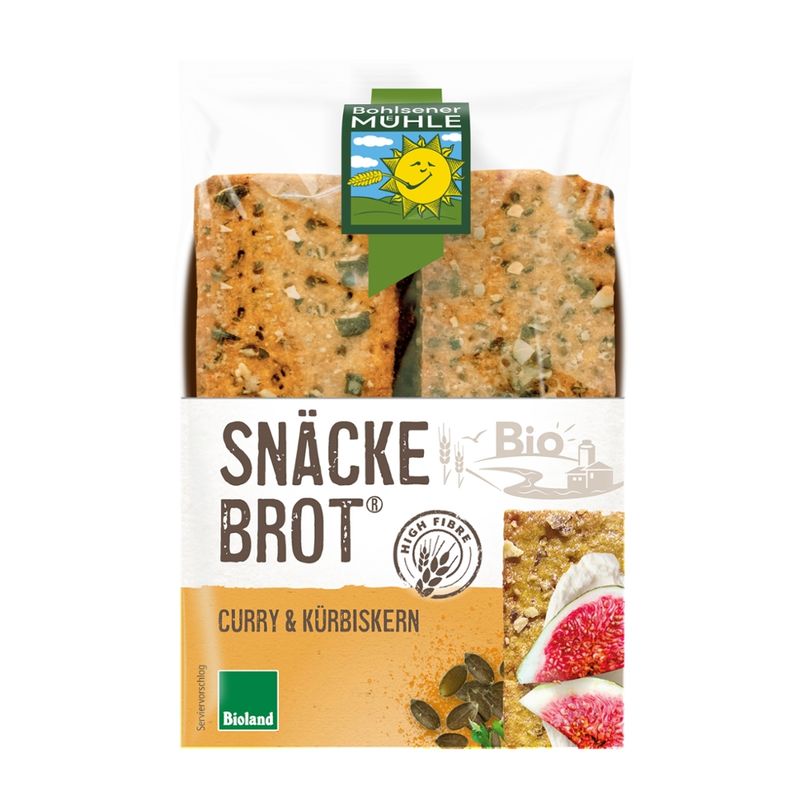 Bohlsener Mühle Snäckebrot Curry & Kürbiskern - Produktbild