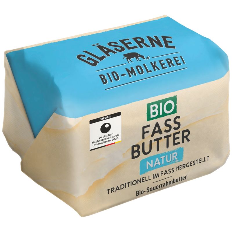 Gläserne Molkerei GM Bio Fassbutter natur, Sauerrahm 250g - Produktbild