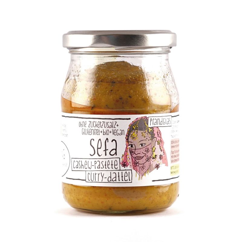 GUTDING Sefa, Bio Cashew-Pastete Curry-Dattel im Pfand-Glas, vegan, glutenfrei, ohne Zuckerzusatz - Produktbild