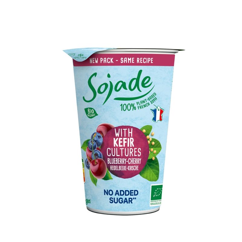 Sojade Bio Soja Alternative zu Kefir Heidelbeere-Kirsche ohne Zuckerzusatz - Produktbild