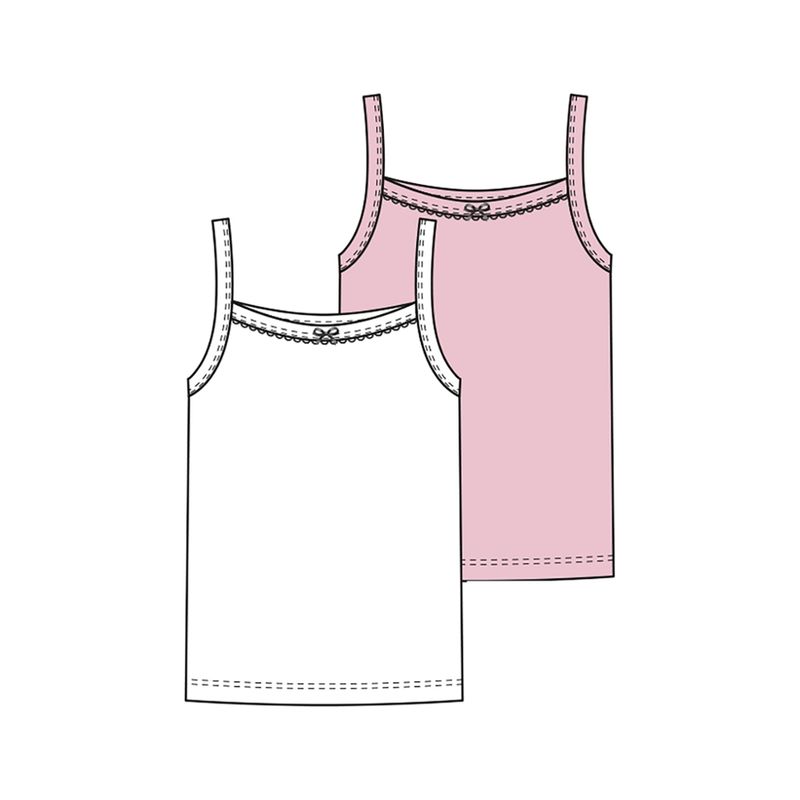 LIVING CRAFTS Mädchen-Unterhemd, 2er-Pack, D601 rose/white, 110/116 - Produktbild