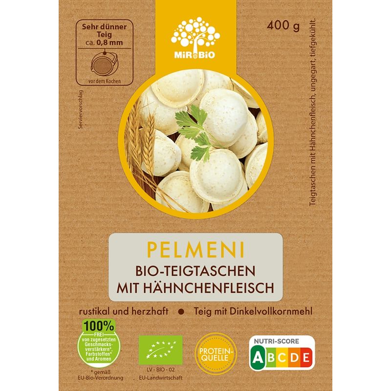 MIR Bio Pelmeni Bio-Teigtaschen mit Hähnchenfleisch - Produktbild
