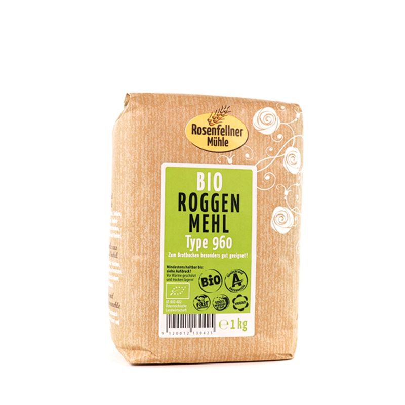 Rosenfellner Mühle & Naturkost Bio Roggenmehl T960 1kg - Produktbild