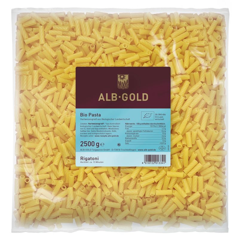 ALB-GOLD AG Bio Hartweizen  Rigatoni 4 x 2,5 kg - Produktbild