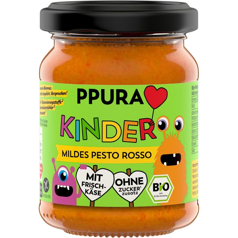 PPURA Bio KINDER Mildes Pesto Rosso, 120g - Produktbild