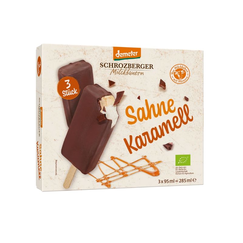 Schrozberger Milchbauern Dem. Stieleis Multipack Sahne Karamell 285ml - Produktbild