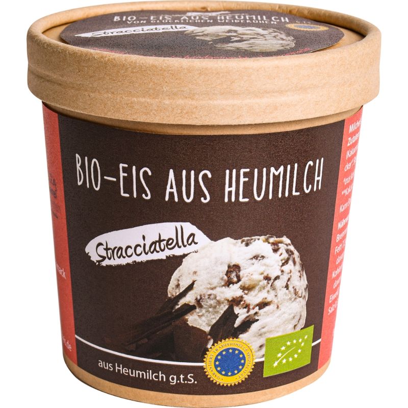 Bio - Heumilcheis Manufaktur Hohenlohe Bio - Eis aus Heumilch g.t.S. Stracciatella 300ml - Produktbild